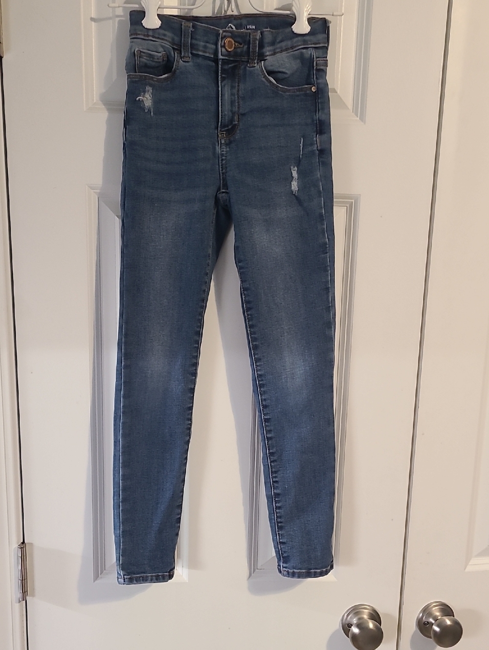 Jordache Girls Blue Skinny Jeans with Light Distress